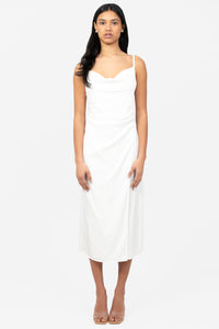 Deanna Satin Midi Slip Dress - honey