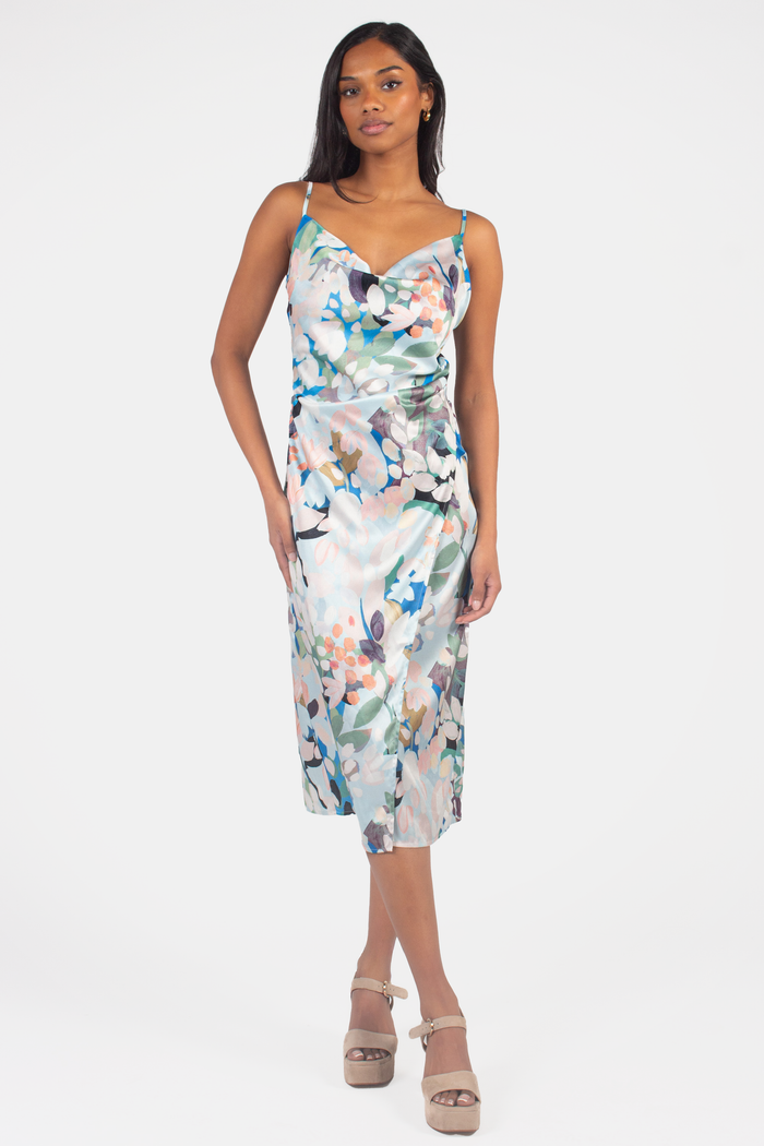Emily Floral Print Midi Slip Dress