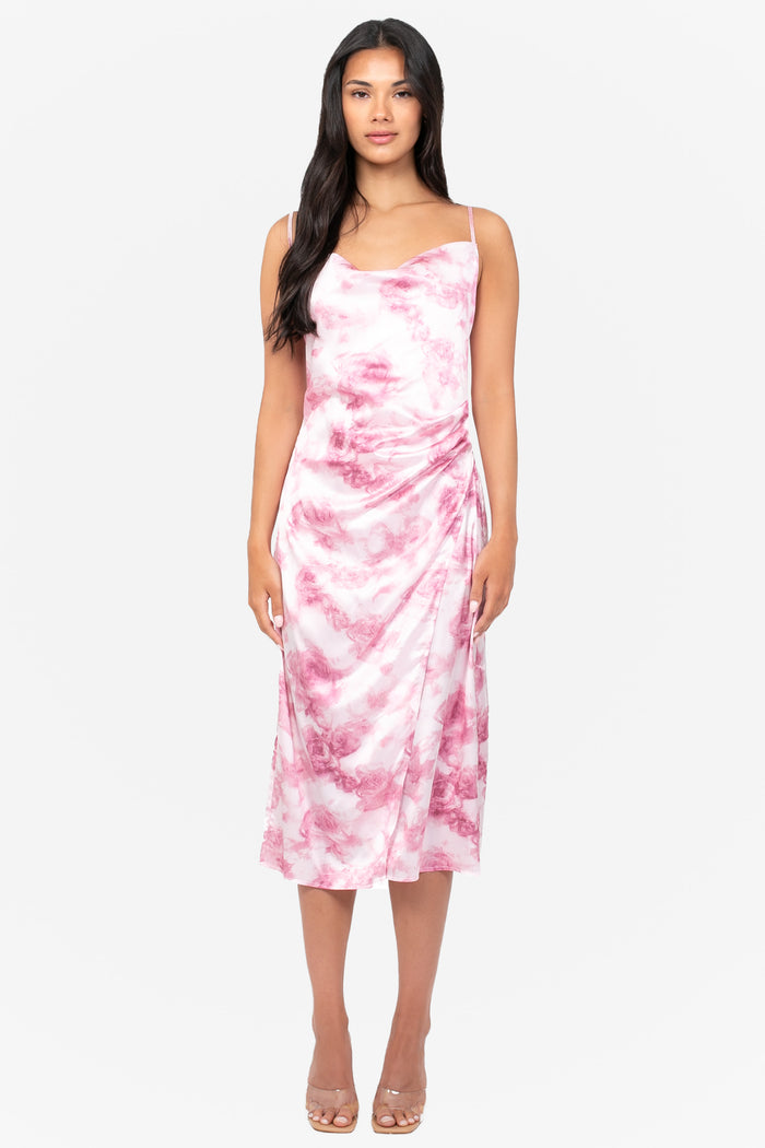 Neela Water Colour Floral Midi Dress