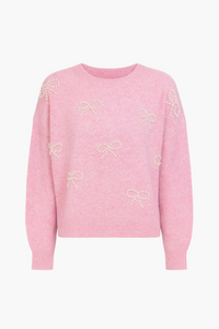 Bella Bow Beaded Sweater - honey