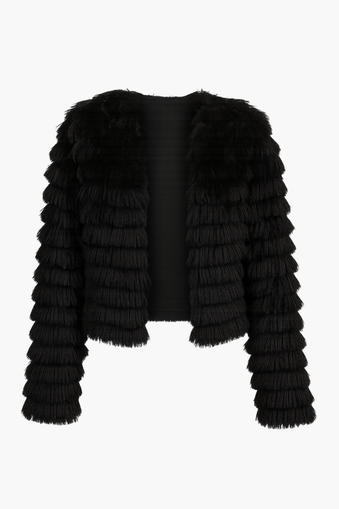 Callie Shaggy Fringe Jacket - honey