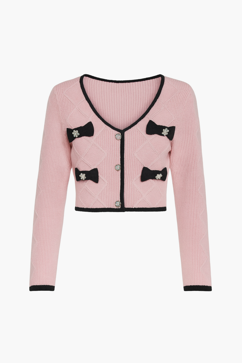 Noelle Jeweled Bow Sweater - honey