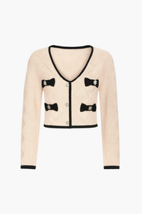 Noelle Jeweled Bow Sweater - honey