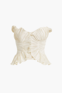 Ambrosia Satin Ruffle Blouse - honey