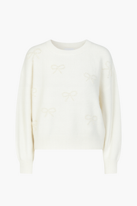 Bella Bow Beaded Sweater - honey