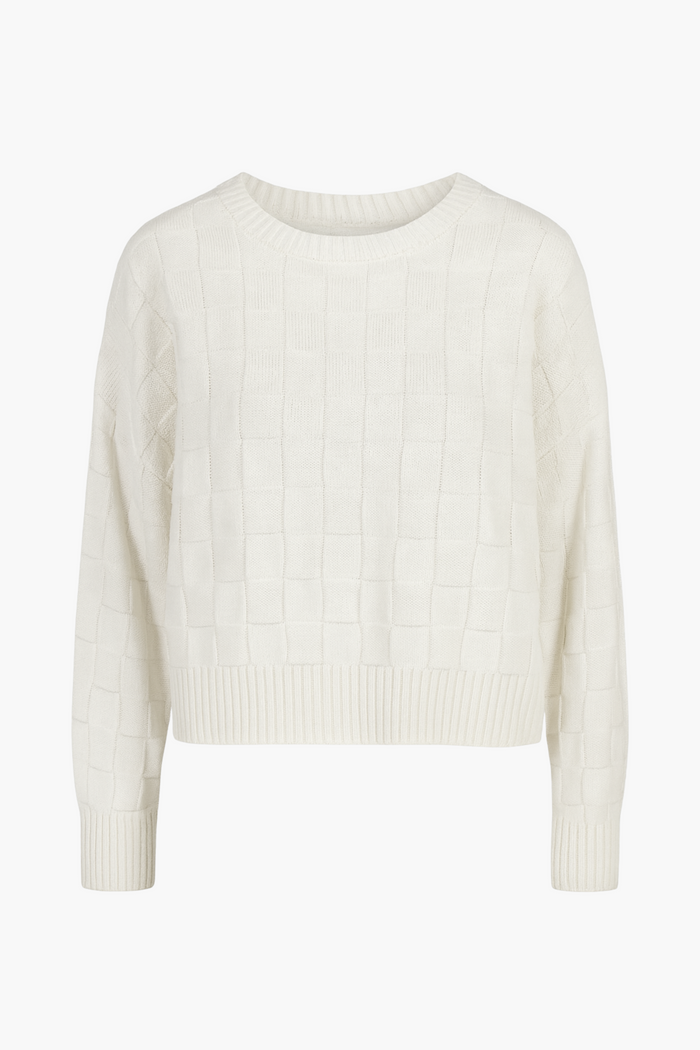 Astrid Checkered Knit Sweater - honey