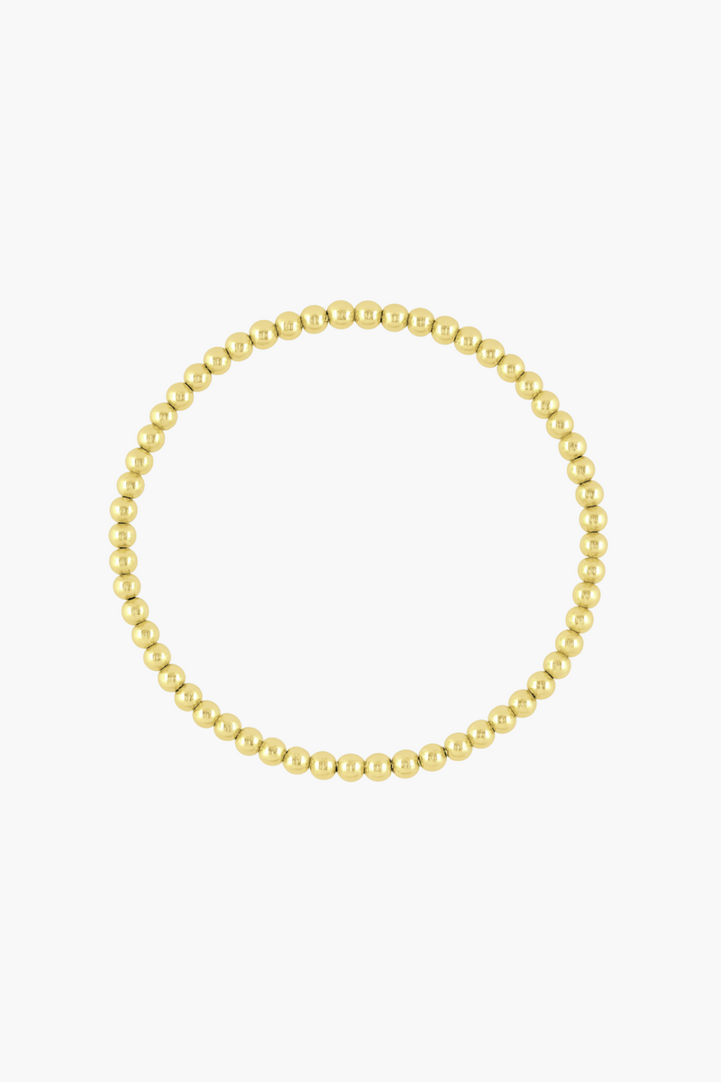 Small 4MM Beaded Bracelet - honey