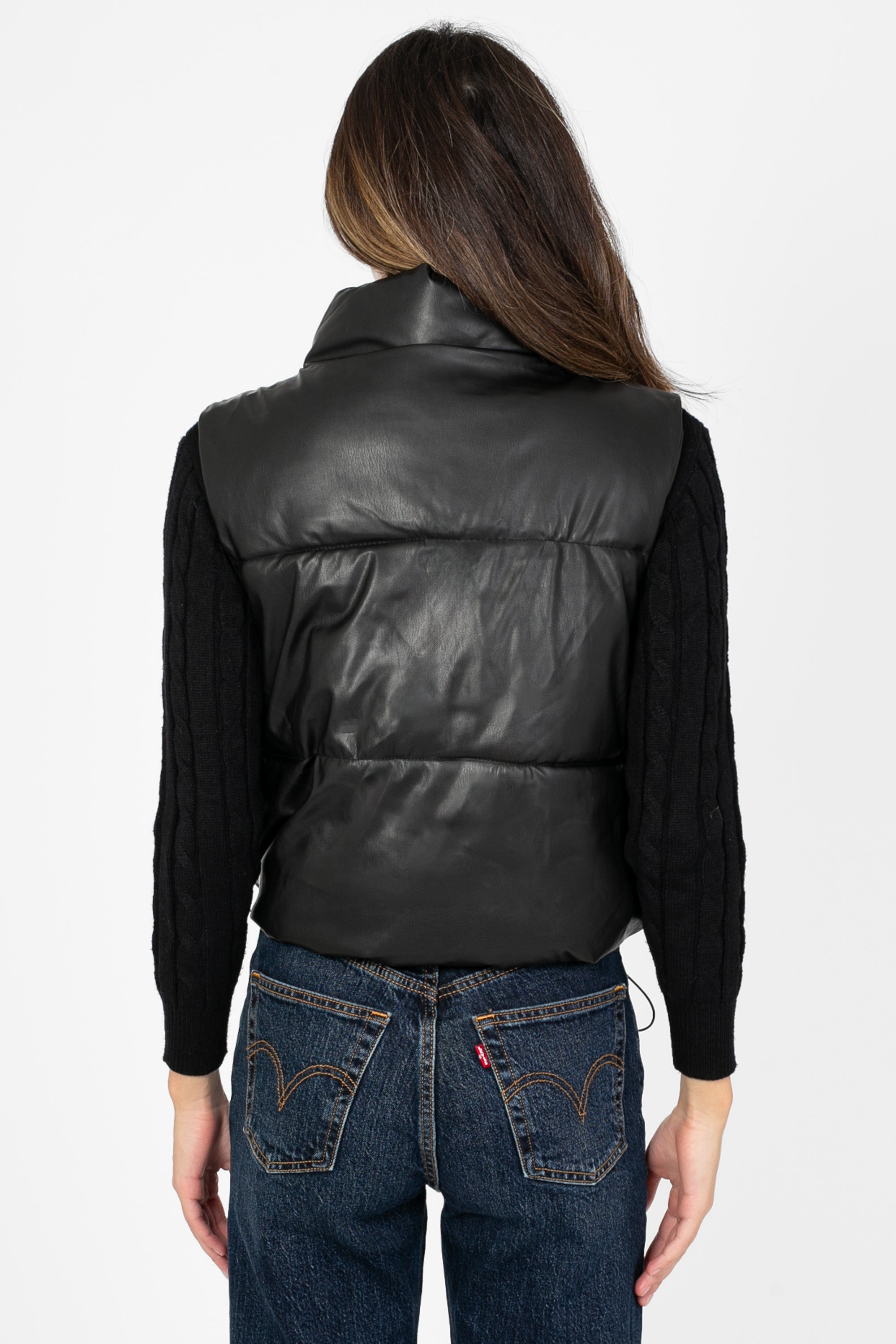 Camden Vegan Leather Puffer Vest