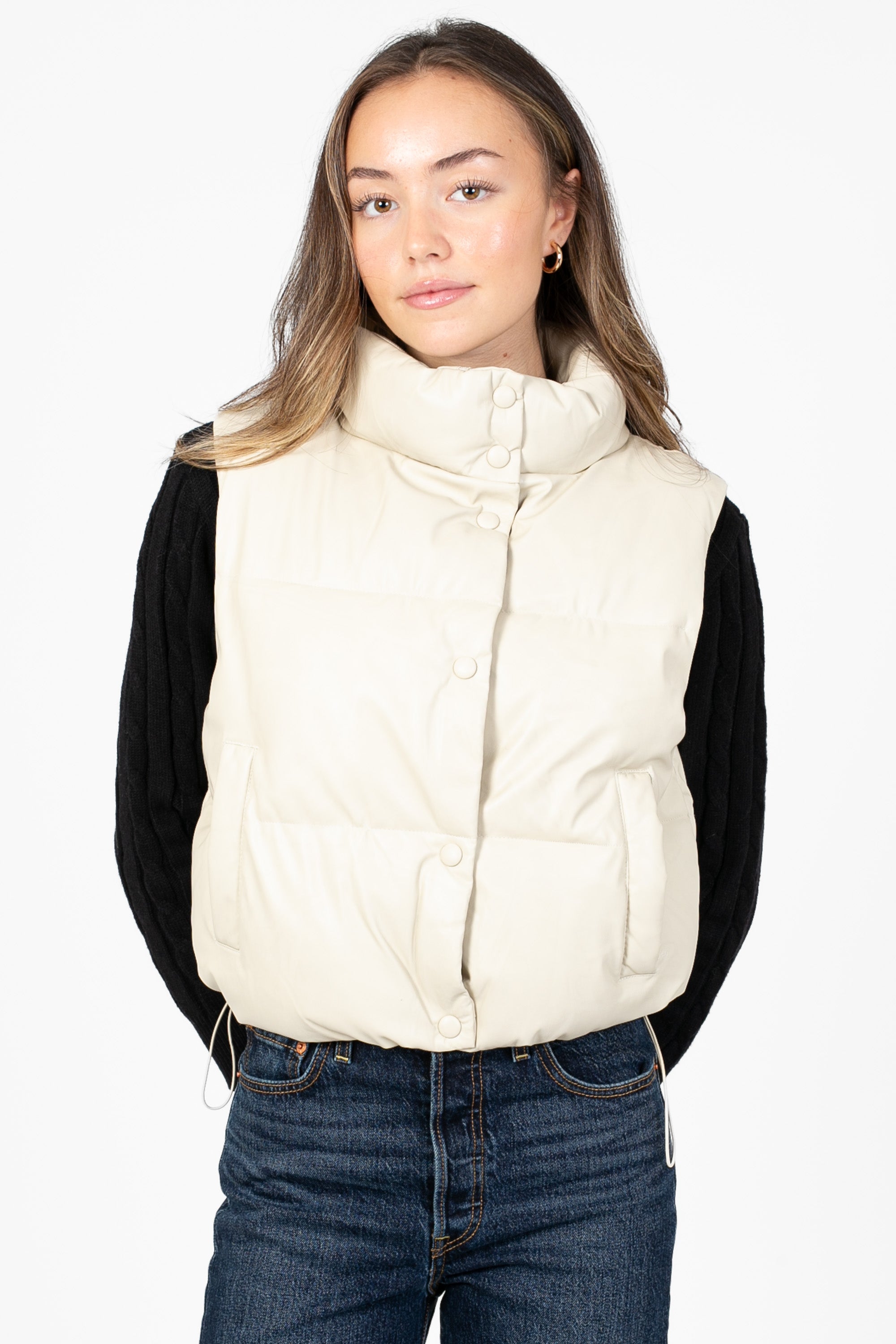 Camden Vegan Leather Puffer Vest