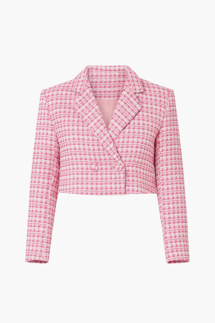 Hailey Crop Tweed Jacket - honey