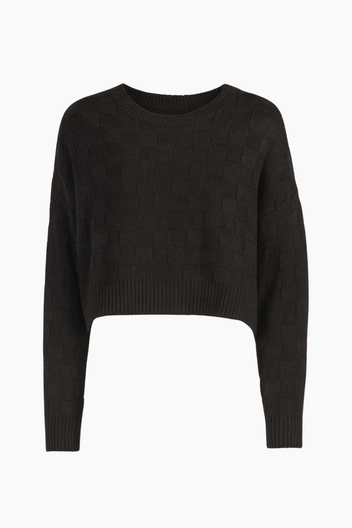 Astrid Checkered Knit Sweater - honey