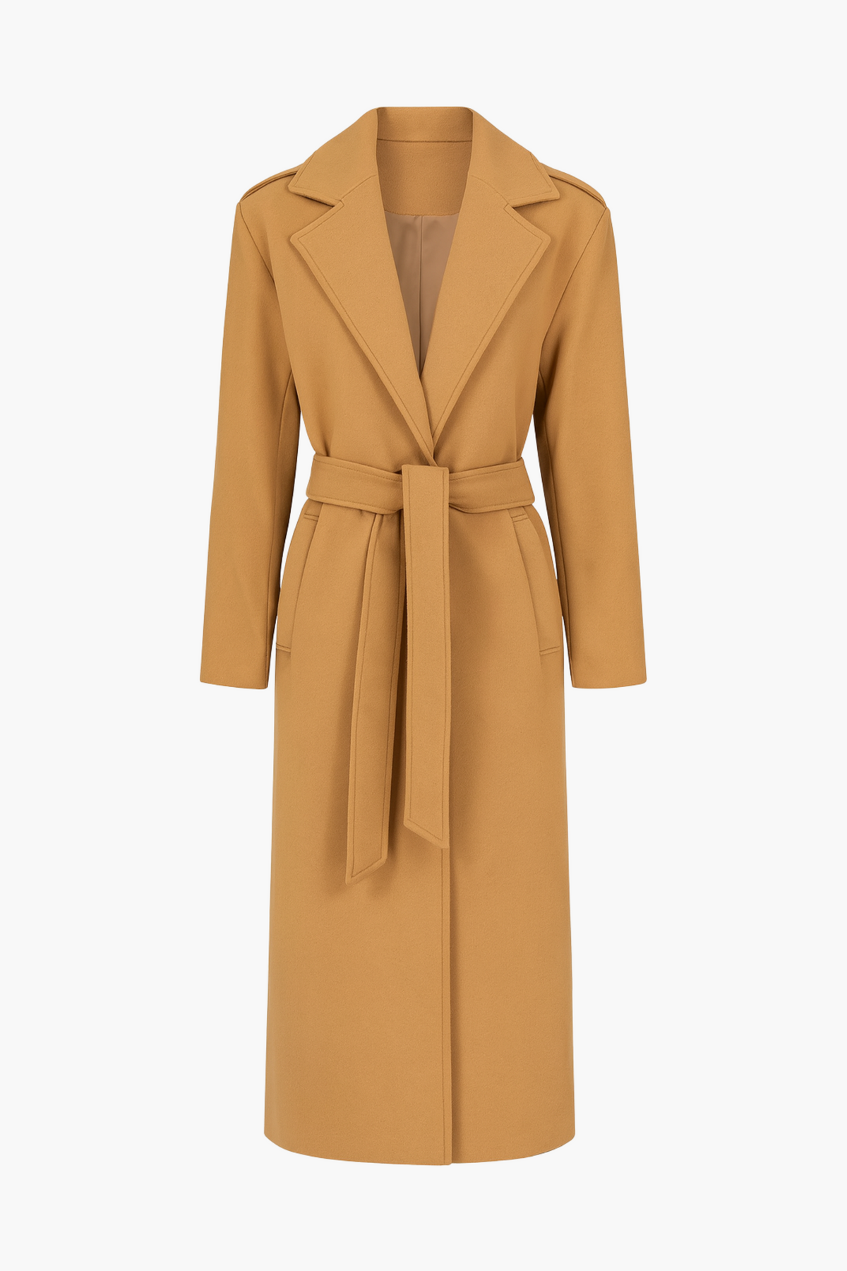 Verona Collared Trench Coat - honey