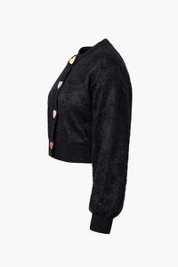 Love Story Heart Button Cardigan