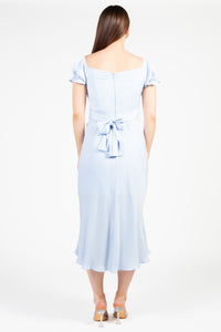 Cindy Satin Off-The-Shoulder Midi Dress - honey