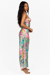 Acacia Satin Floral Maxi Dress - honey