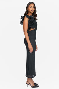 Talia Ruffle Mesh Maxi Dress
