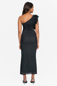 Talia Ruffle Mesh Maxi Dress