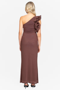 Talia Ruffle Mesh Maxi Dress