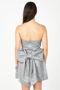 Juno Sparkly Bow Mini Dress - honey