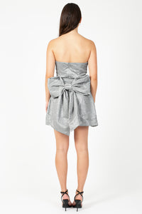 Juno Sparkly Bow Mini Dress - honey