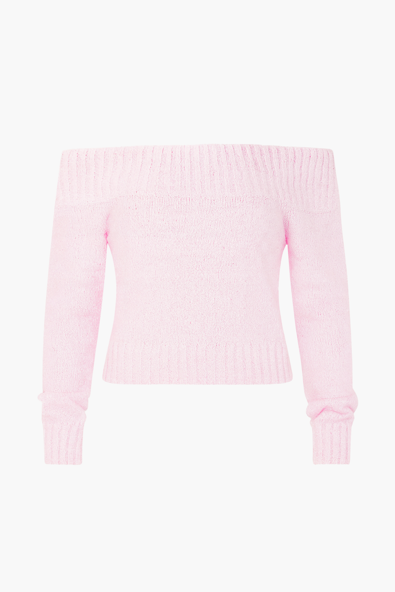 Monica Off-The-Shoulder Knit Sweater - honey