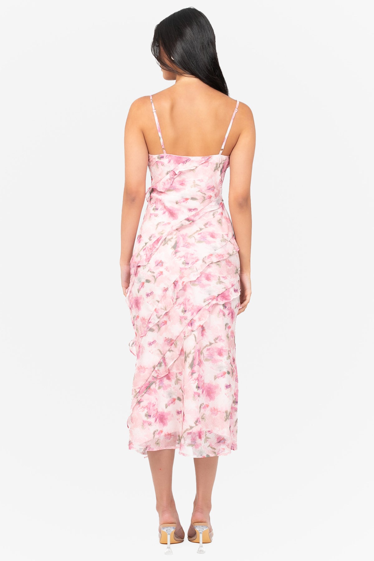Maribelle Floral Ruffle Midi Dress