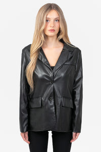 Hailey Vegan Leather Blazer