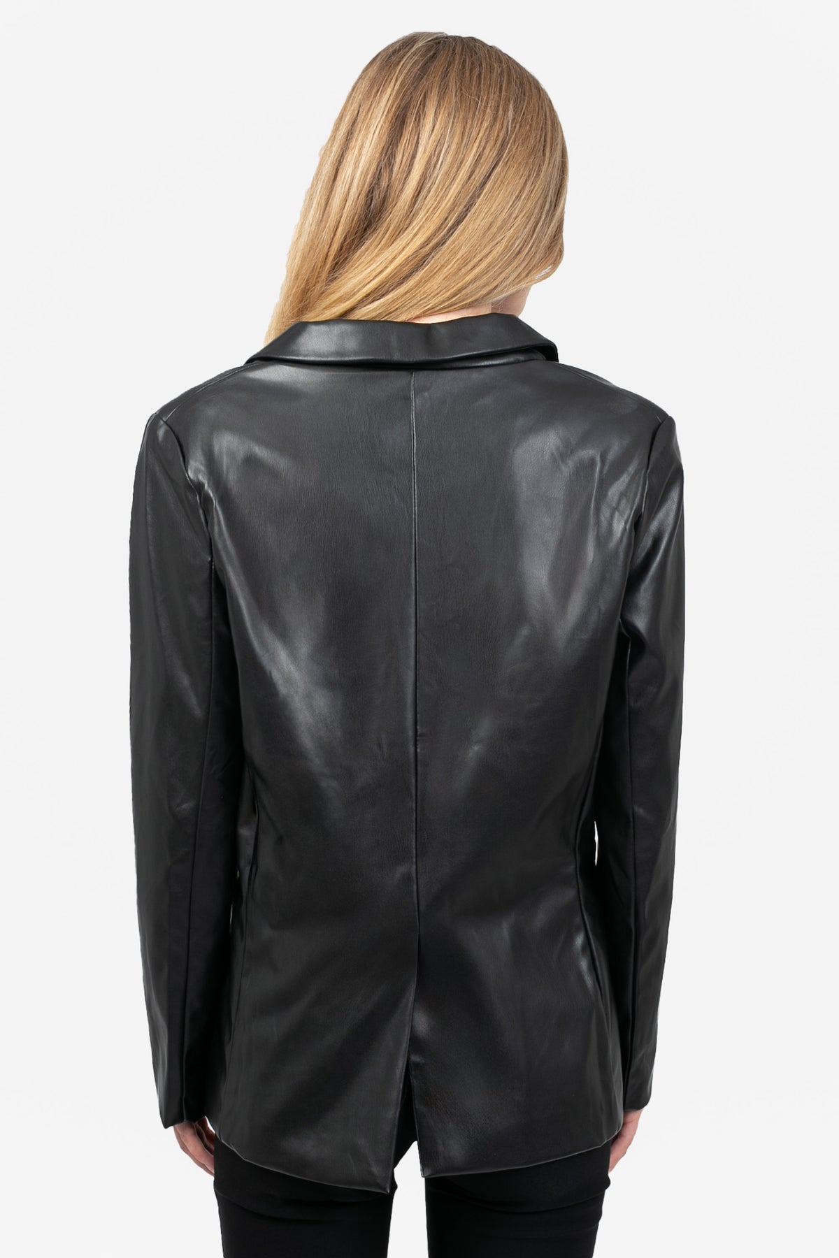 Hailey Vegan Leather Blazer