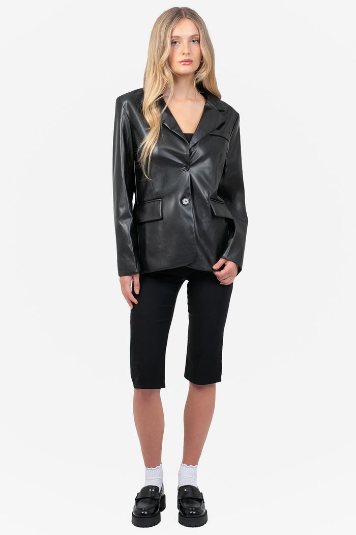 Hailey Vegan Leather Blazer