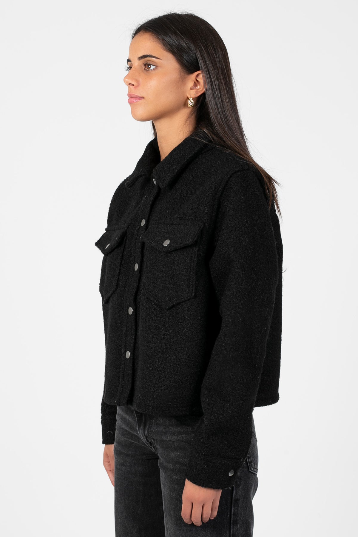 Adela Buttoned Cropped Jacket - honey