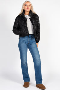 Raven Quilted Faux Leather Jacket