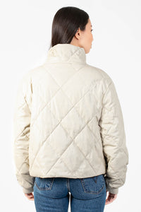 Raven Quilted Faux Leather Jacket - honey
