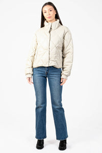 Raven Quilted Faux Leather Jacket - honey