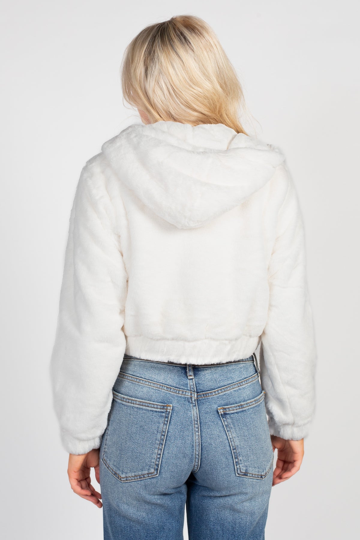 Alethea Hooded Faux Fur Bomber Jacket