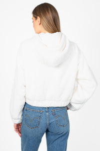 Alethea Hooded Faux Fur Bomber Jacket - honey