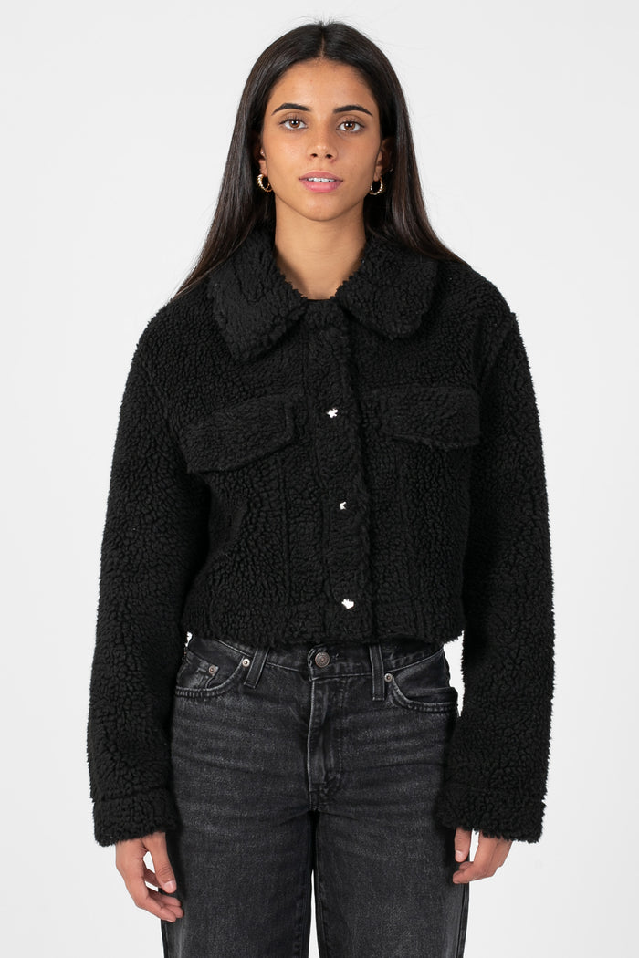 Brooklyn Teddy Crop Jacket - honey