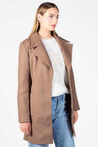 Lennon Collared Tie Waist Coat - honey