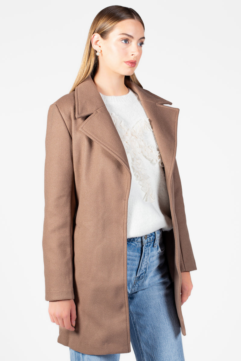 Lennon Collared Tie Waist Coat - honey