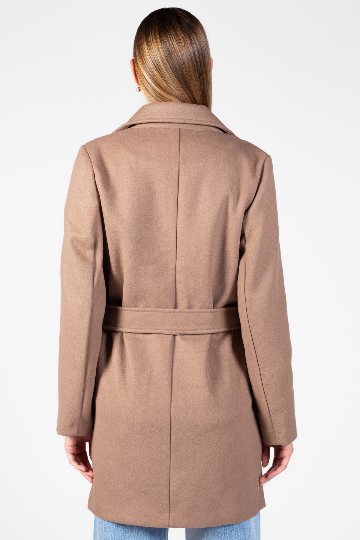 Lennon Collared Tie Waist Coat - honey