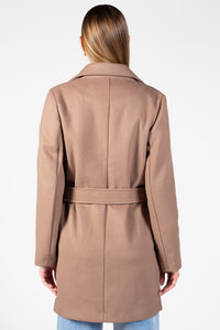 Lennon Collared Tie Waist Coat - honey