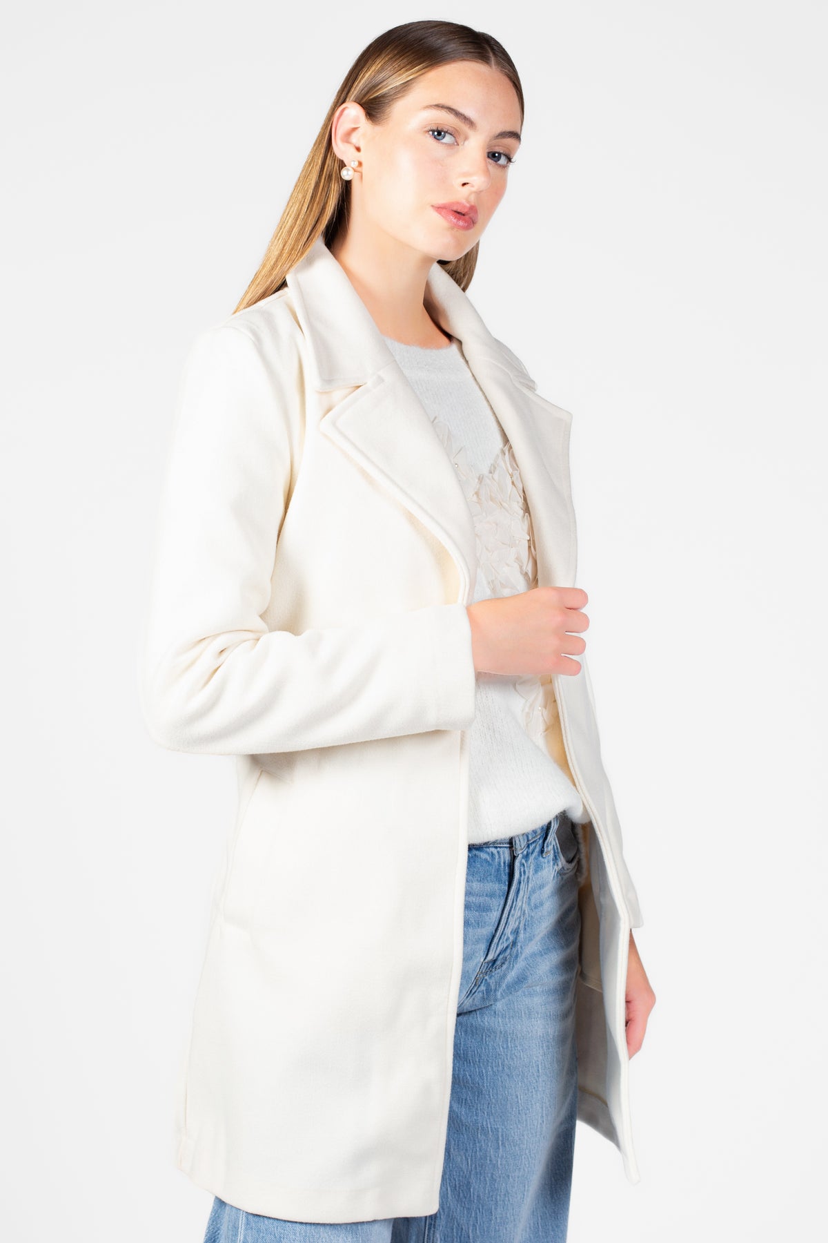 Lennon Collared Tie Waist Coat - honey