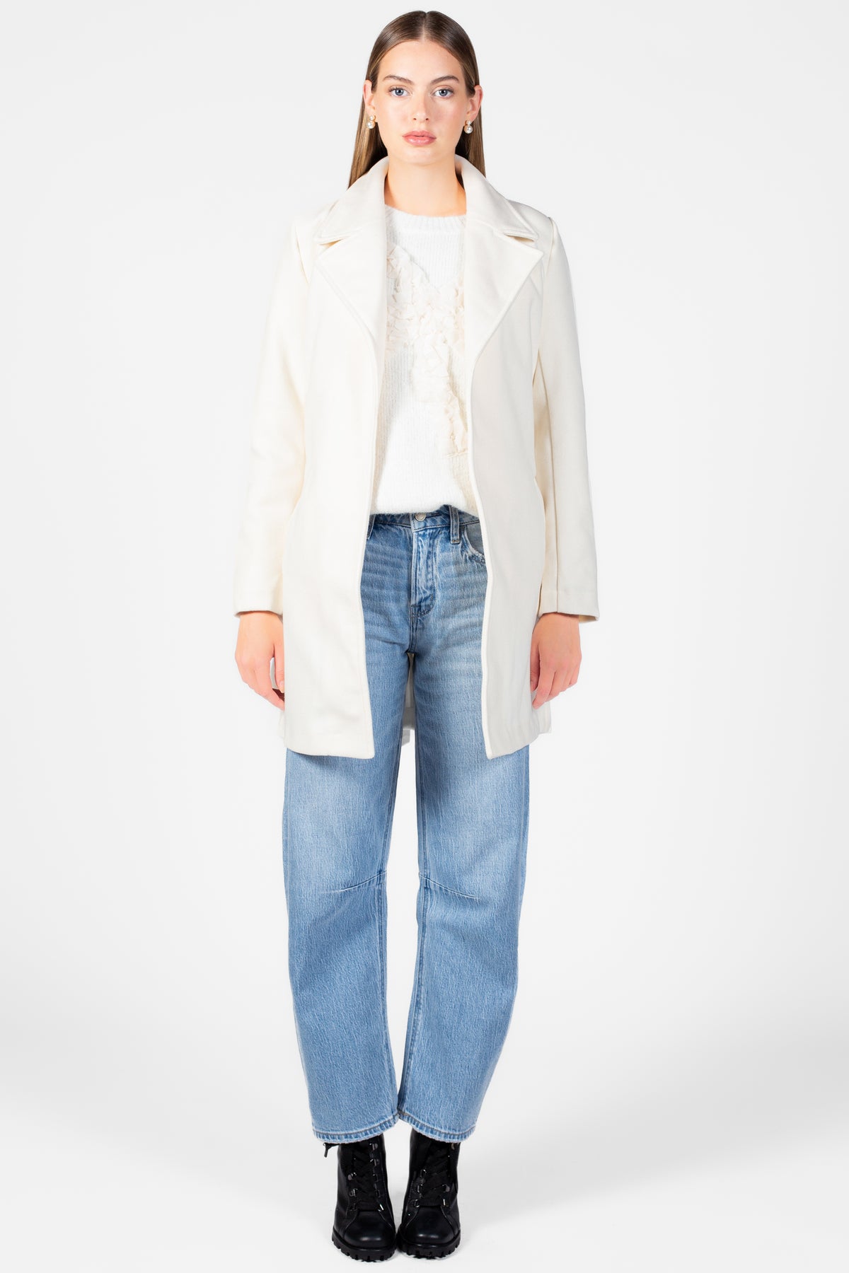 Lennon Collared Tie Waist Coat - honey