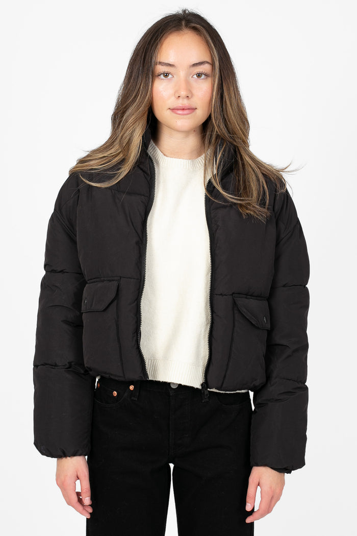 Keyla Front Pocket Puffer Jacket - honey