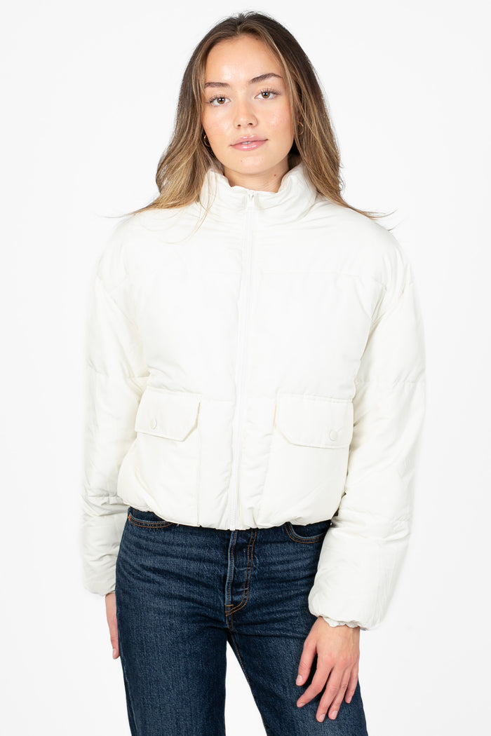 Keyla Front Pocket Puffer Jacket - honey