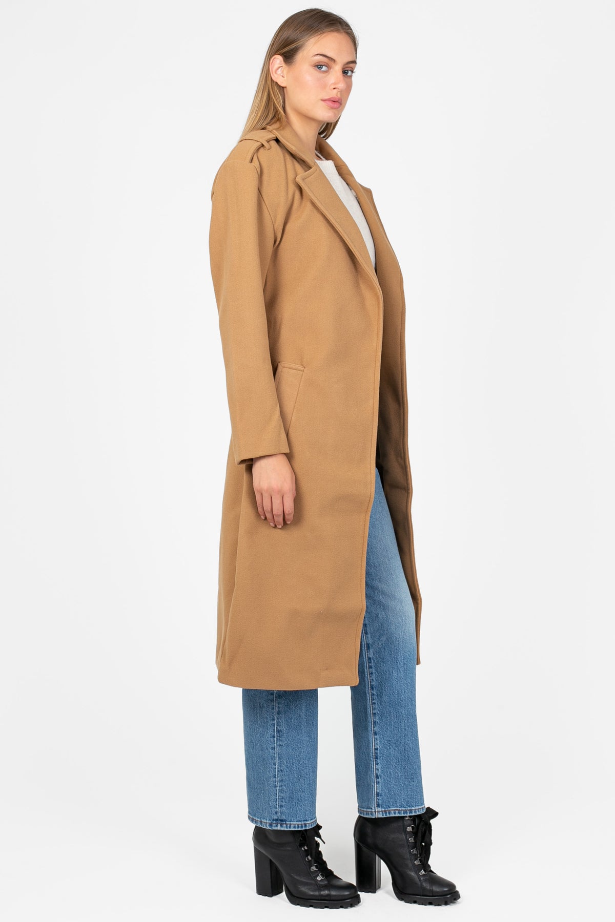 Verona Collared Trench Coat - honey