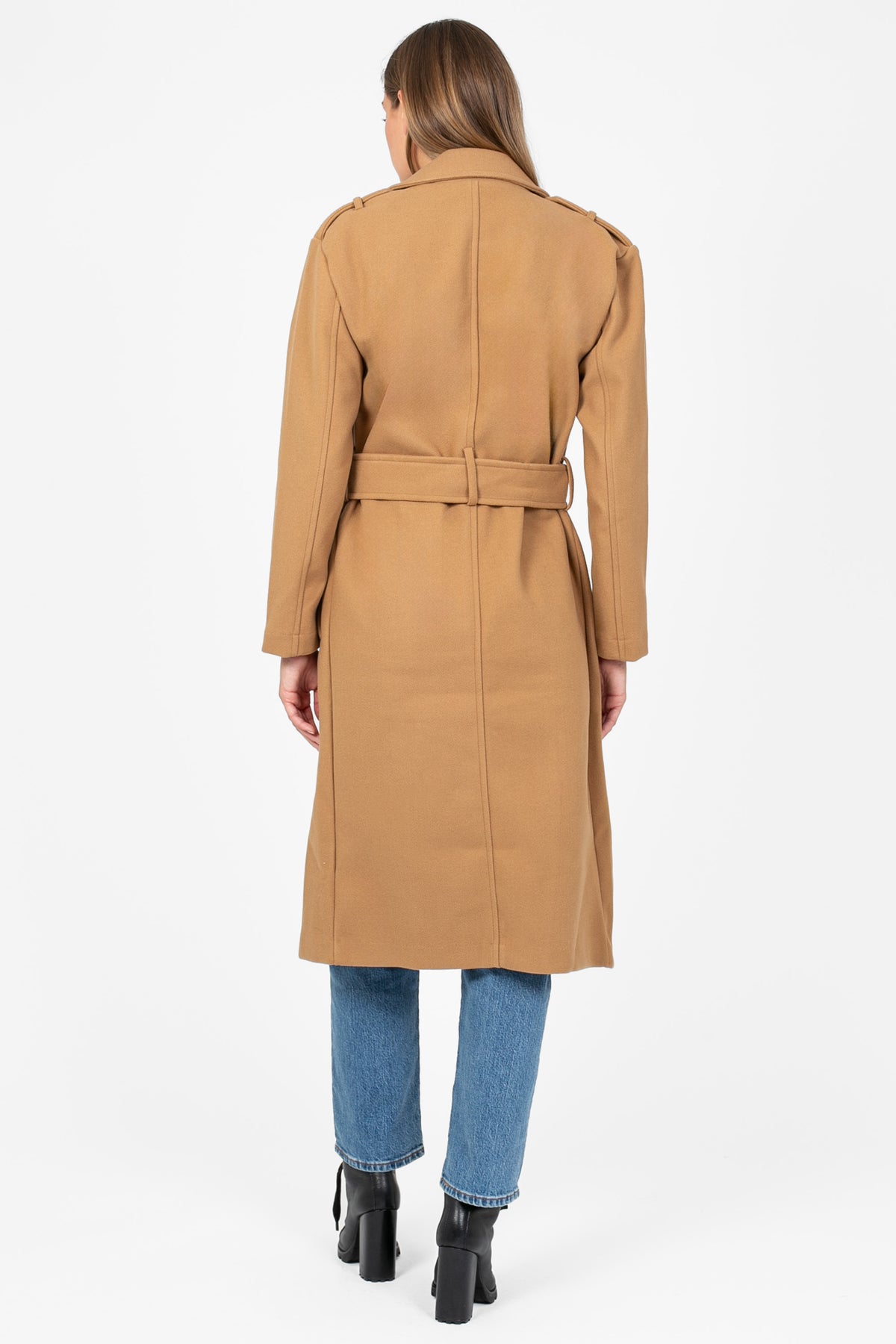Verona Collared Trench Coat - honey