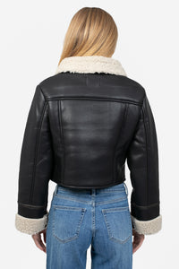 Ayla Sherpa Lined Leather Jacket