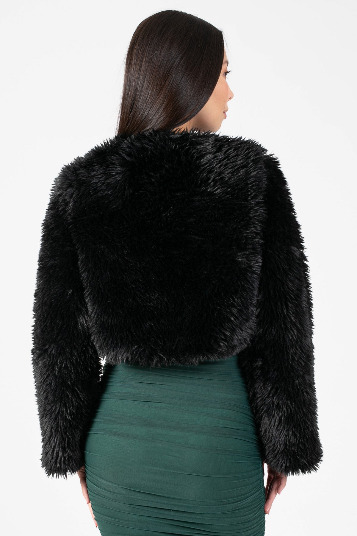 Cadence Fuzzy Crop Jacket - honey