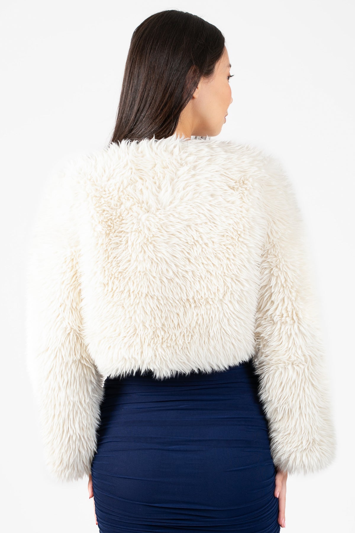 Cadence Fuzzy Crop Jacket - honey