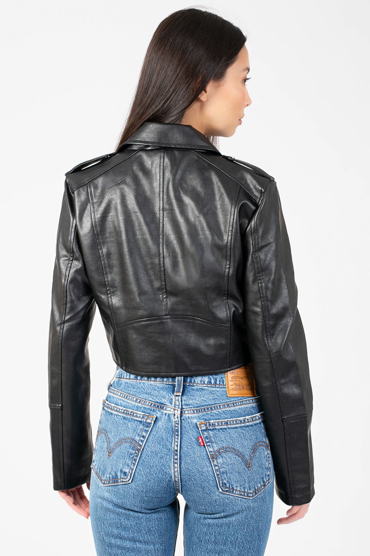 The Icon Moto Cropped Jacket - honey